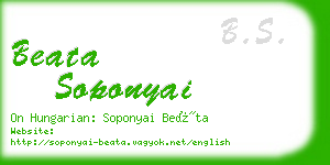 beata soponyai business card